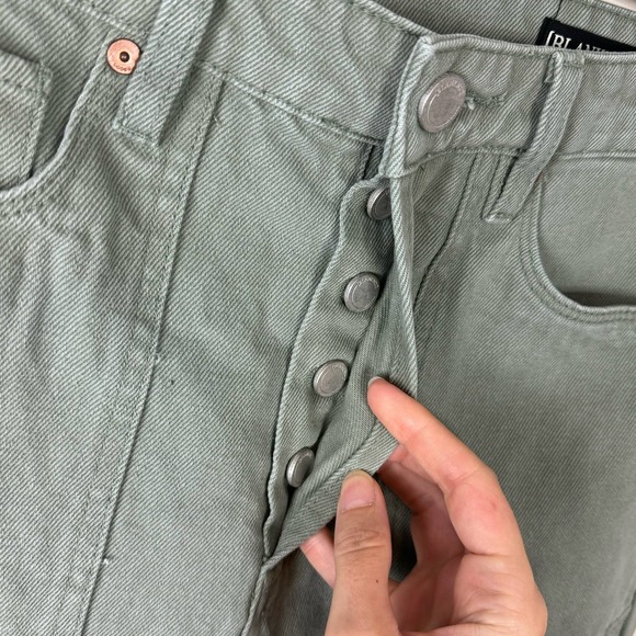 Blank NYC Green The Baxter Ribcage Straight Leg Button Fly Jeans NWT Size 28 - Picture 3 of 9